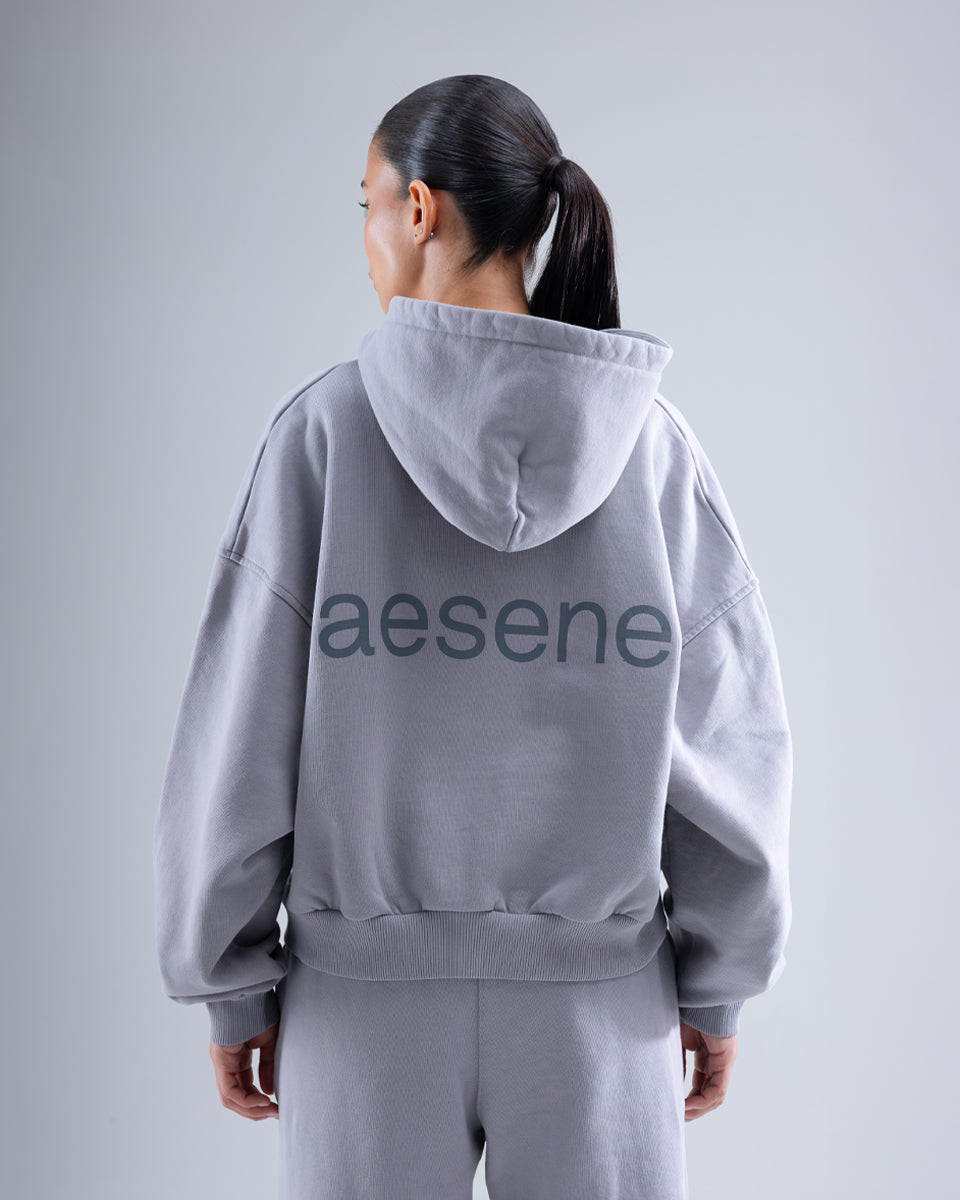 Zip Through Hoodie — Mist