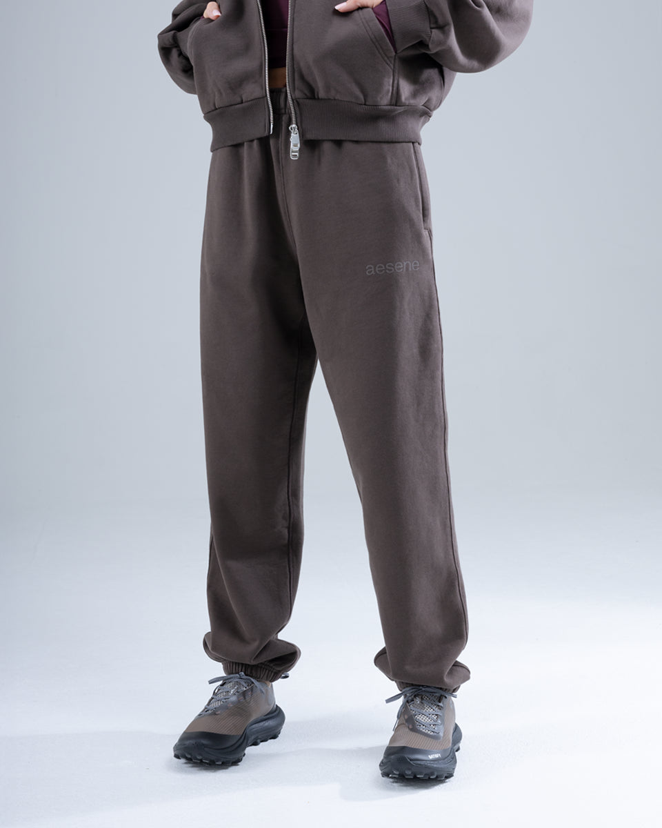 Cuffed Joggers — Brown