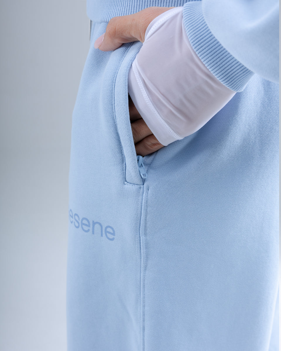 Cuffed Joggers — Light Blue