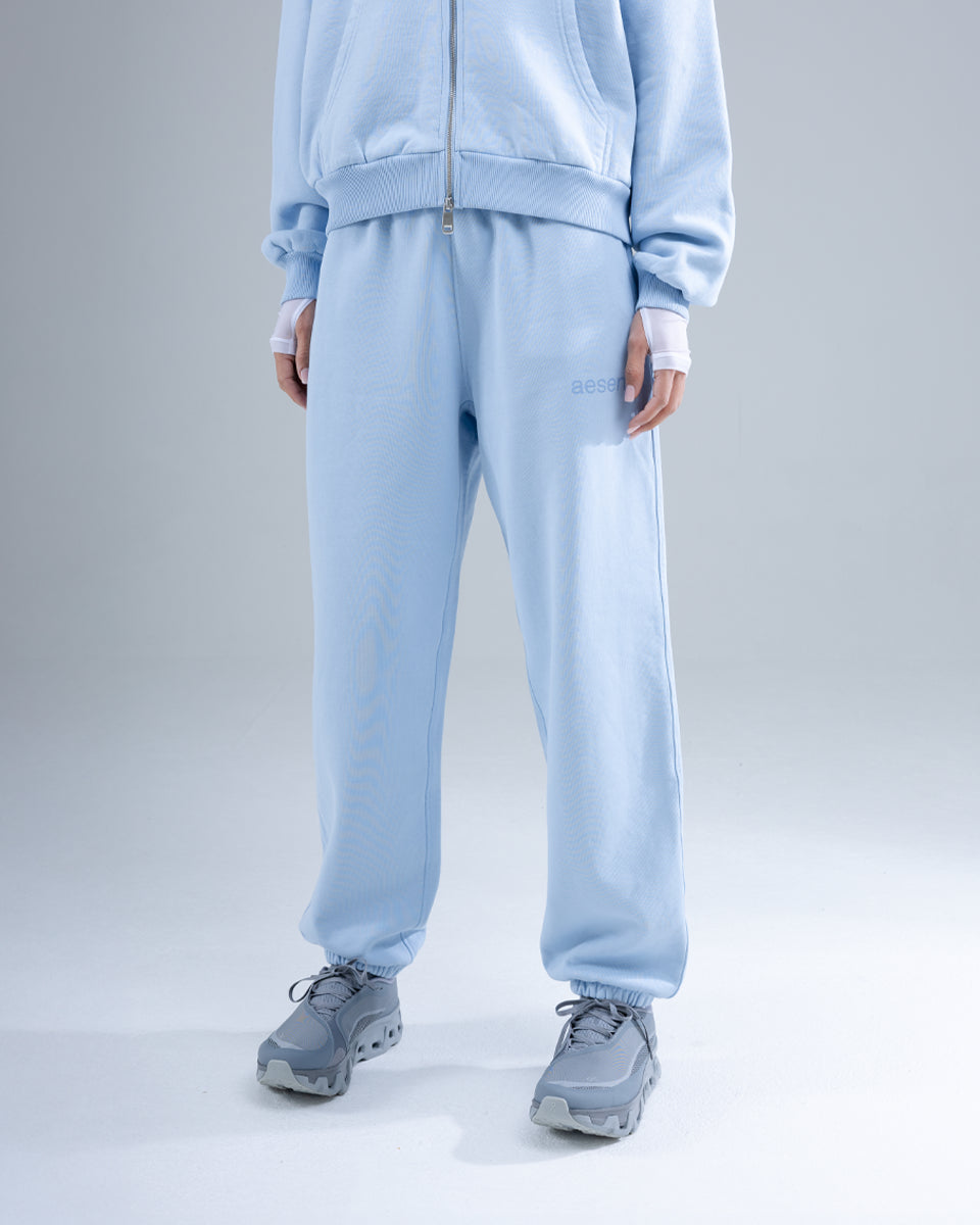 Cuffed Joggers — Light Blue