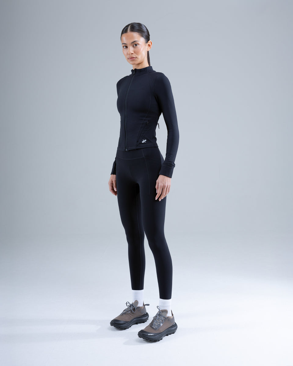 6-Pocket Zip Through Jacket  — Black