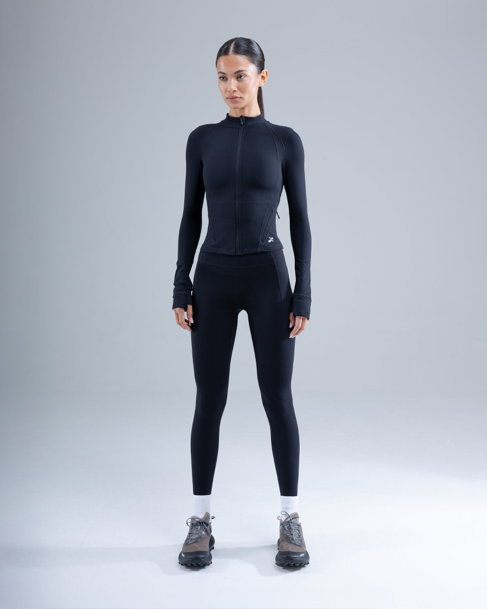 6-Pocket Zip Through Jacket  — Black