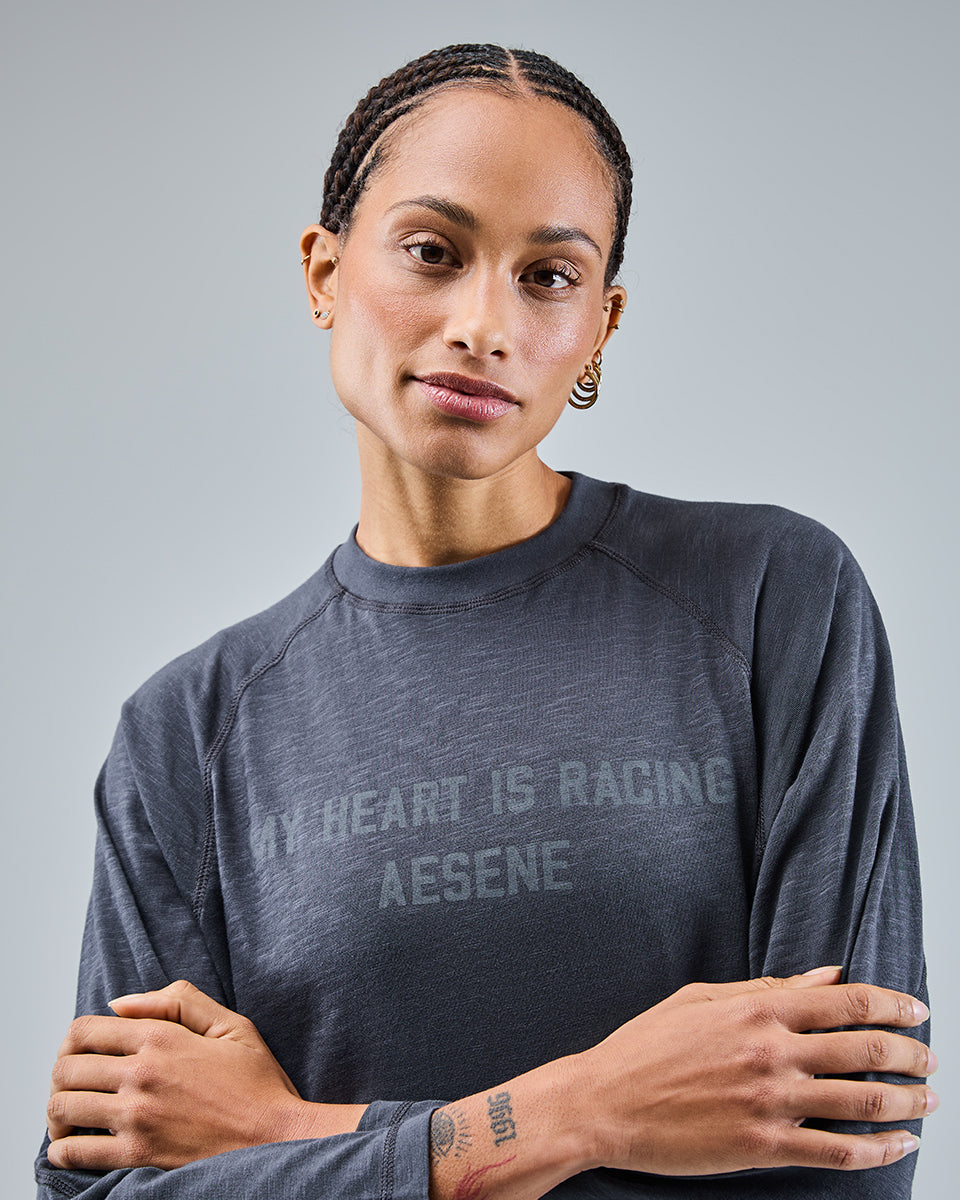 Heart Racing Long Sleeve T-Shirt — Black
