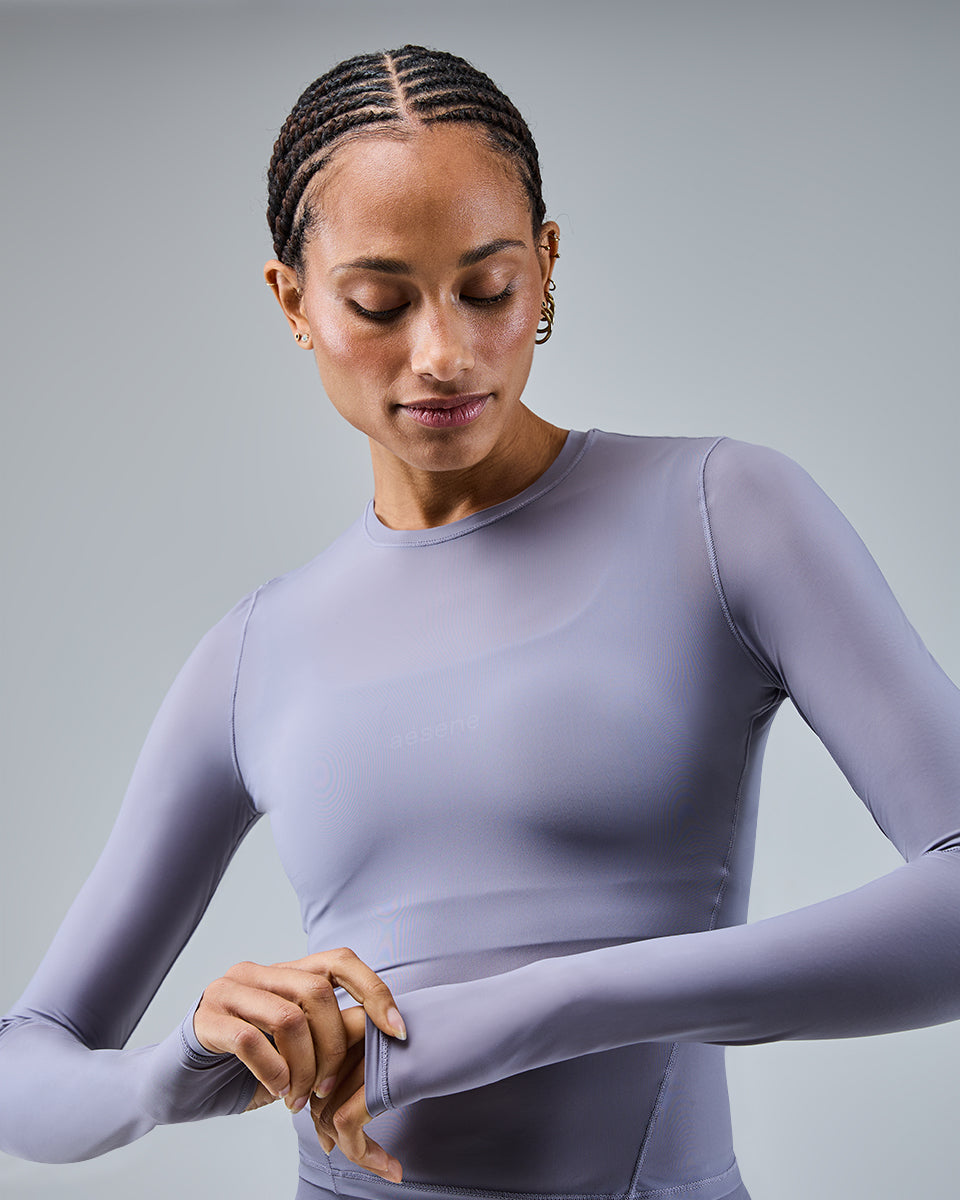 AirTouch Mesh Long Sleeve Top — Slate Purple