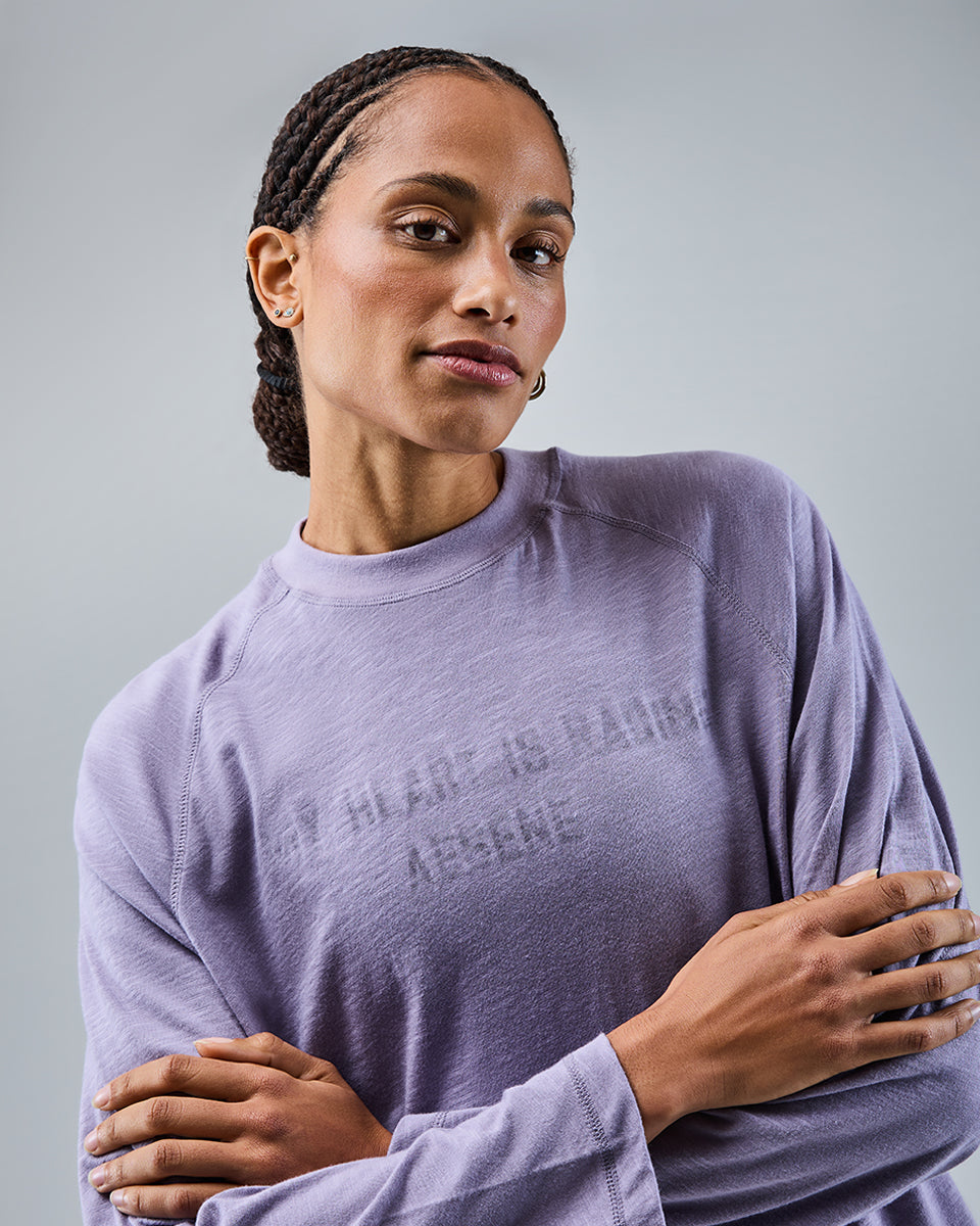 Heart Racing Long Sleeve T-Shirt — Slate Purple