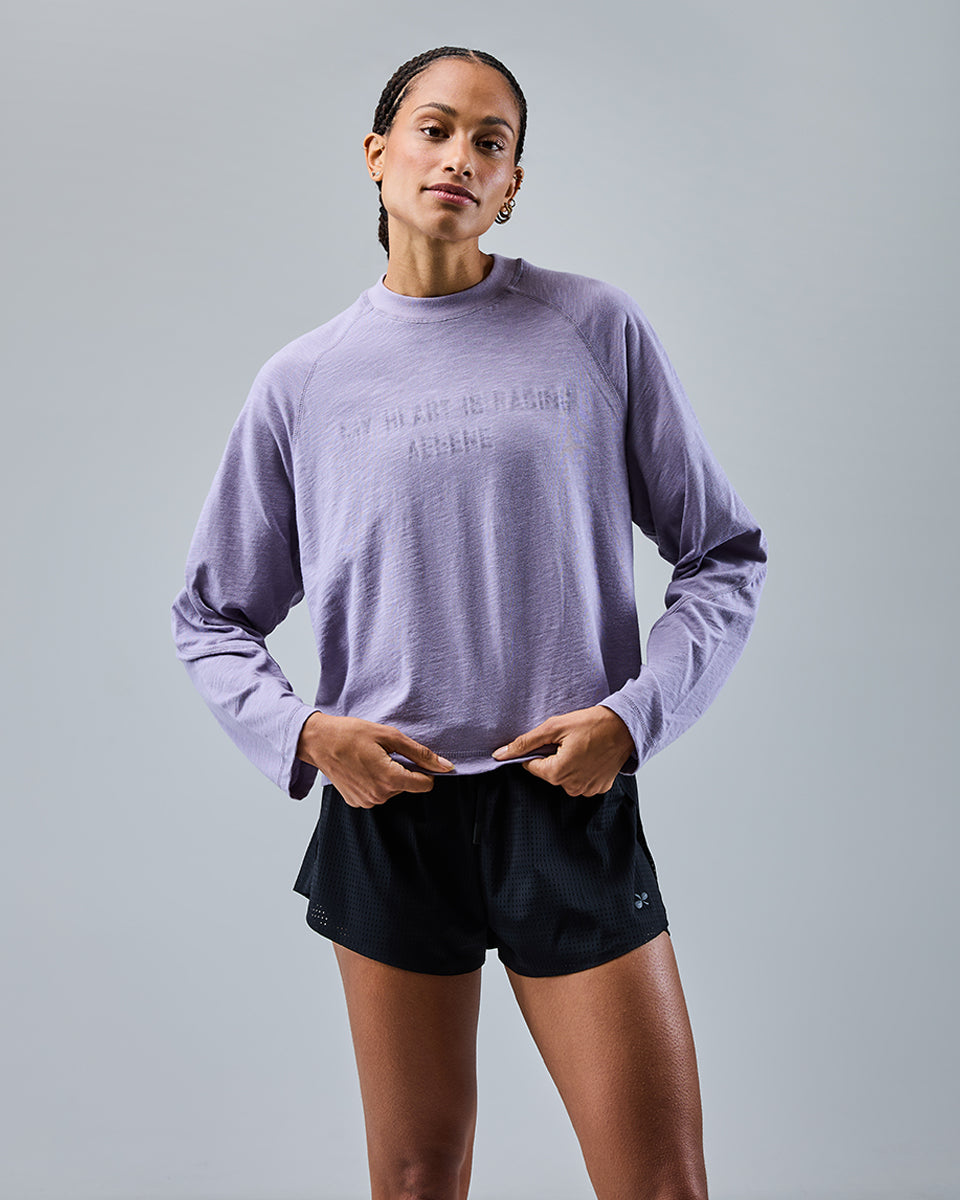 Heart Racing Long Sleeve T-Shirt — Slate Purple
