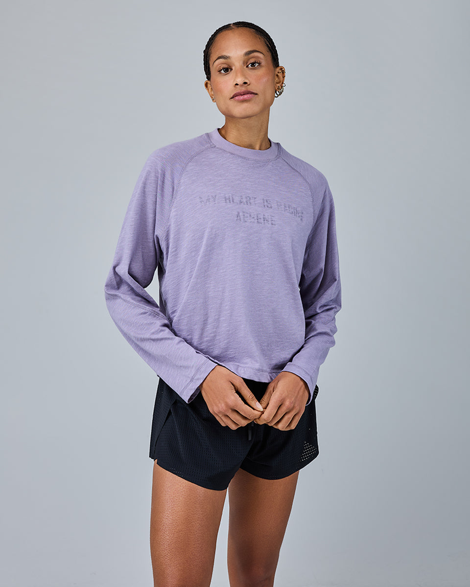 Heart Racing Long Sleeve T-Shirt — Slate Purple