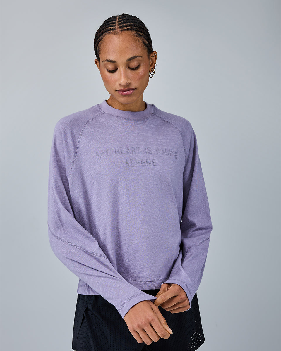 Heart Racing Long Sleeve T-Shirt — Slate Purple