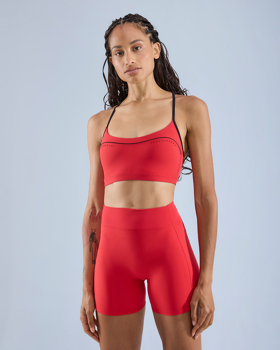 Flow Sports Bra — True Red