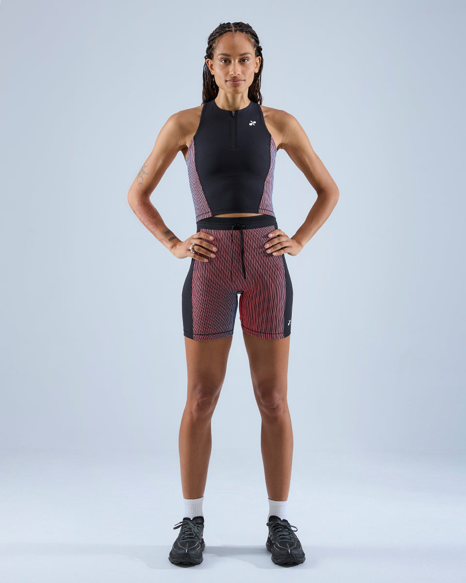 Tempo Tank — Black / Red / Teal