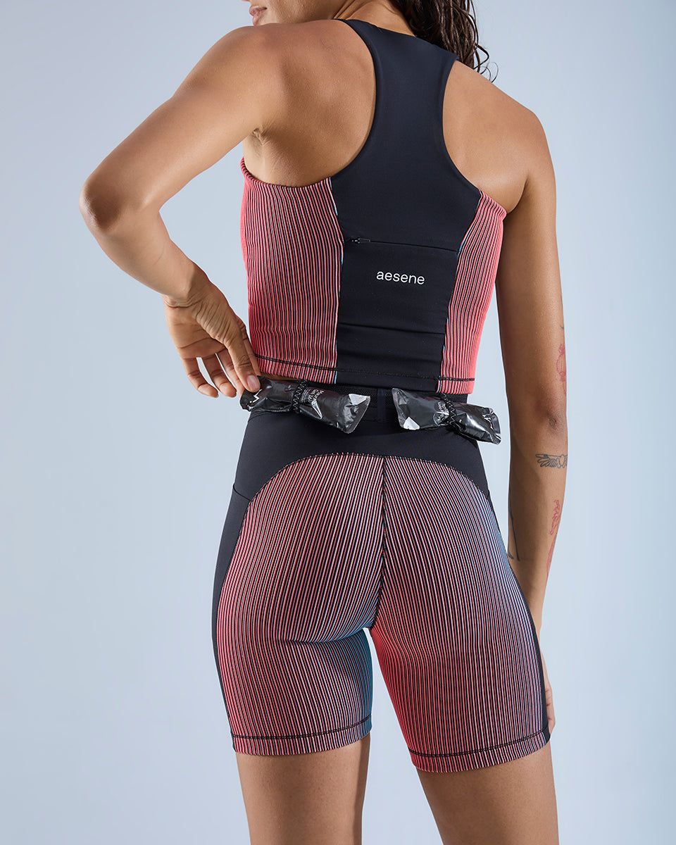 Tempo Tank — Black / Red / Teal