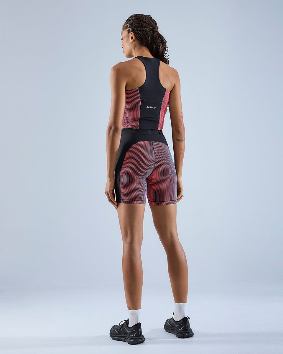 Tempo Tank — Black / Red / Teal