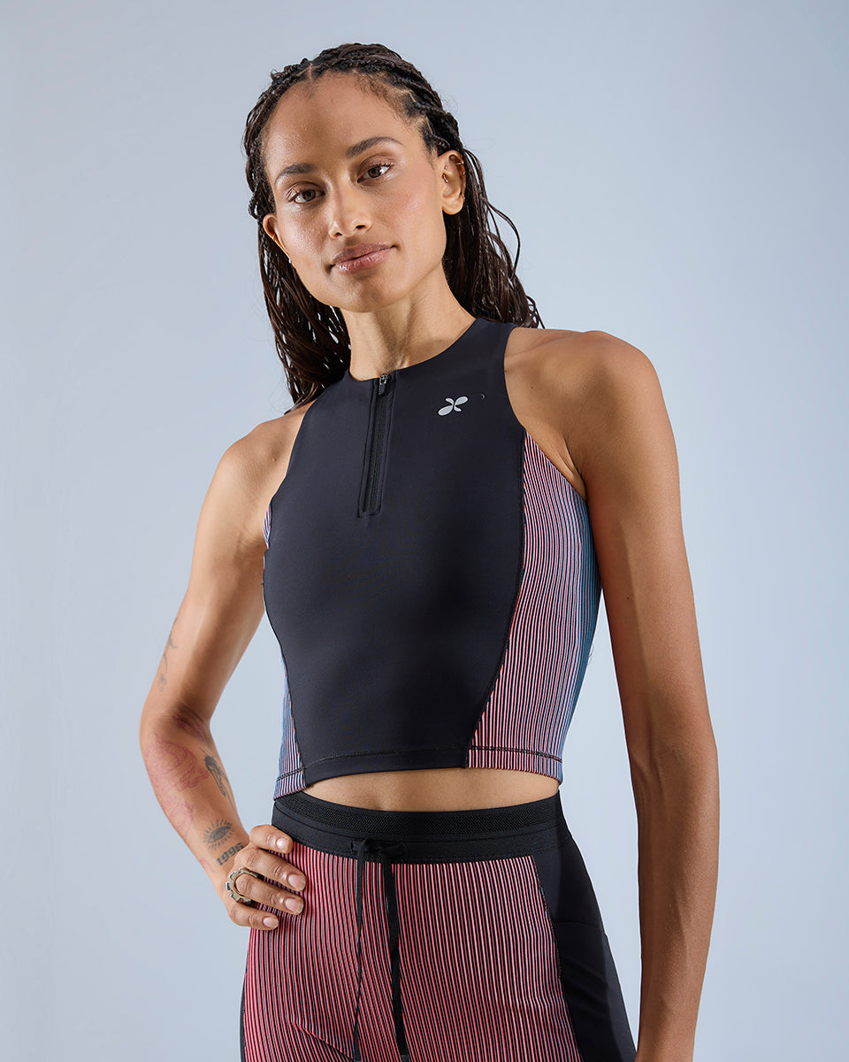 Tempo Tank — Black / Red / Teal