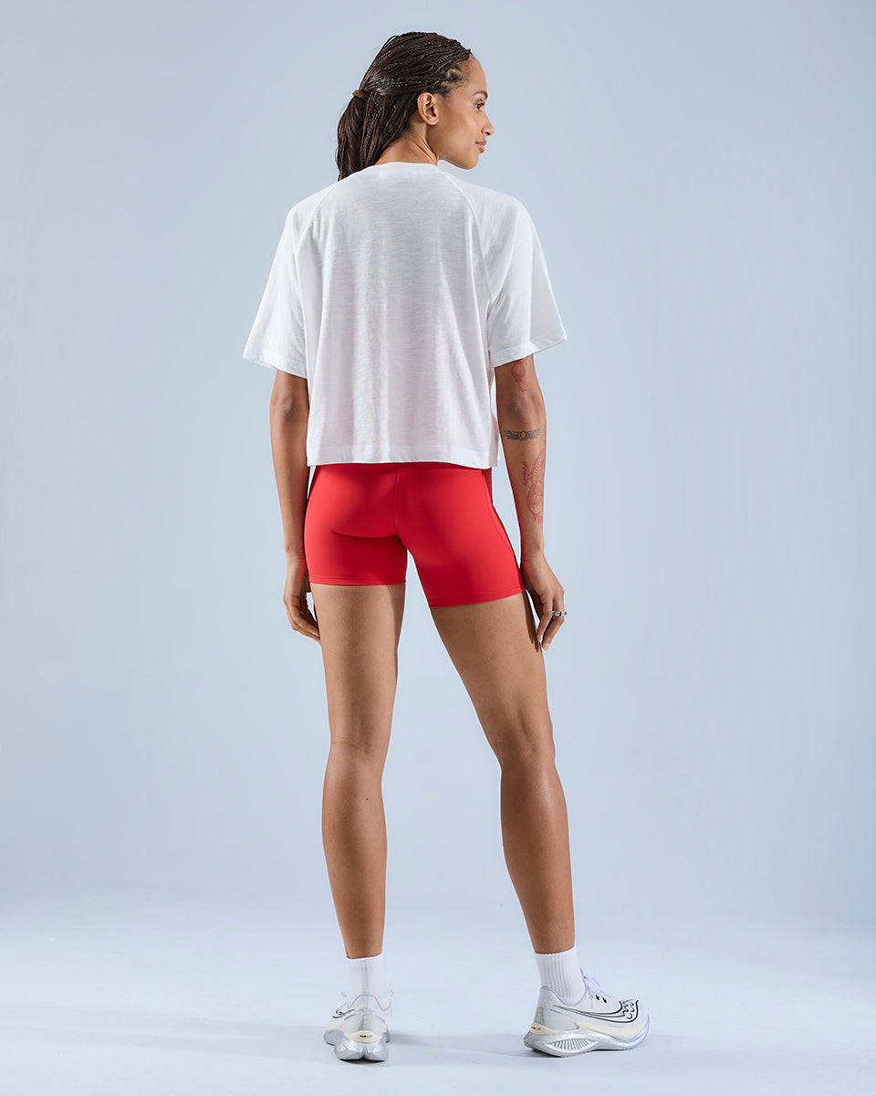 Heart Racing Short Sleeve T-Shirt — White / Red