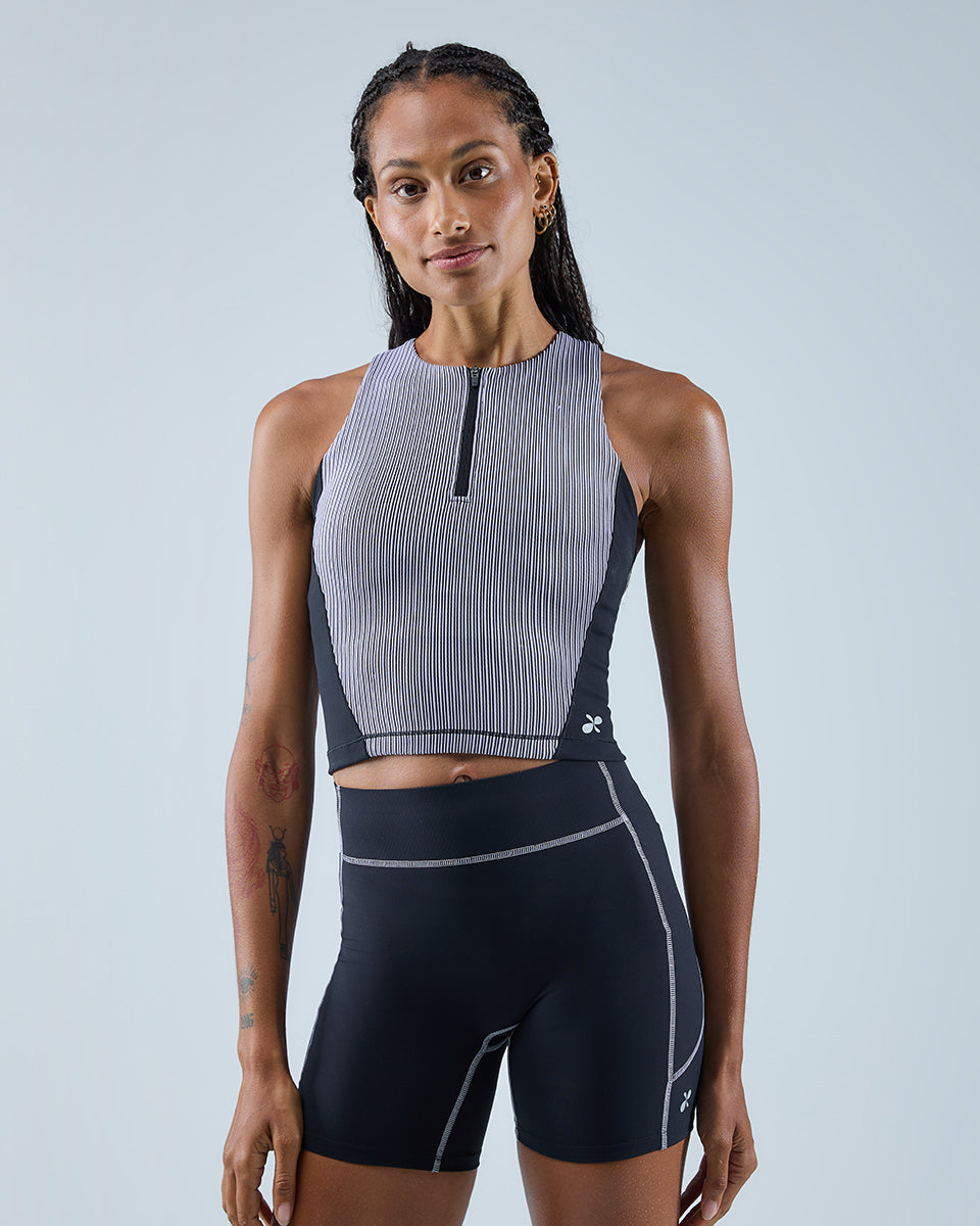 Tempo Tank — Lilac Stripe / Black