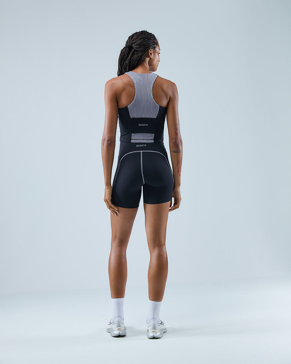 Tempo Tank — Lilac Stripe / Black