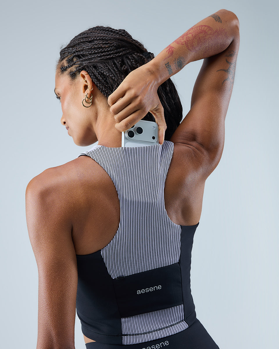 Tempo Tank — Lilac Stripe / Black