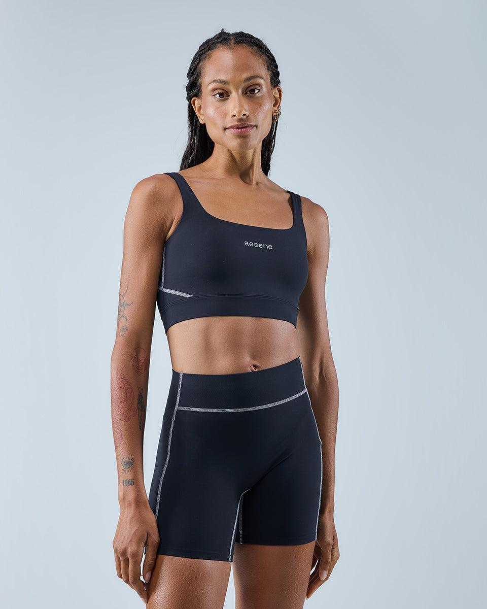 Training Bra — Black / Lilac