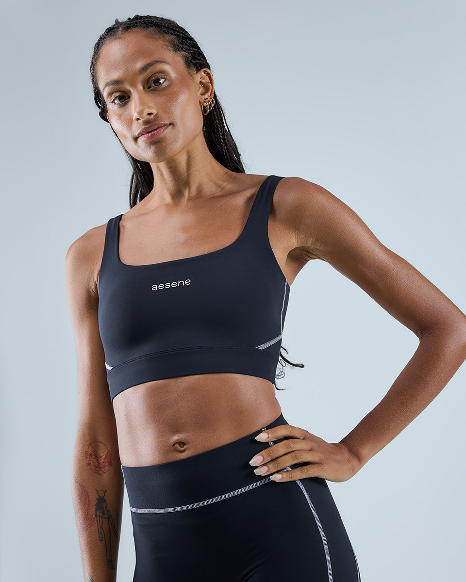 Training Bra — Black / Lilac