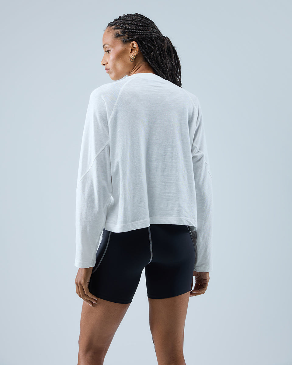 Heart Racing Long Sleeve T-Shirt — White / Grey