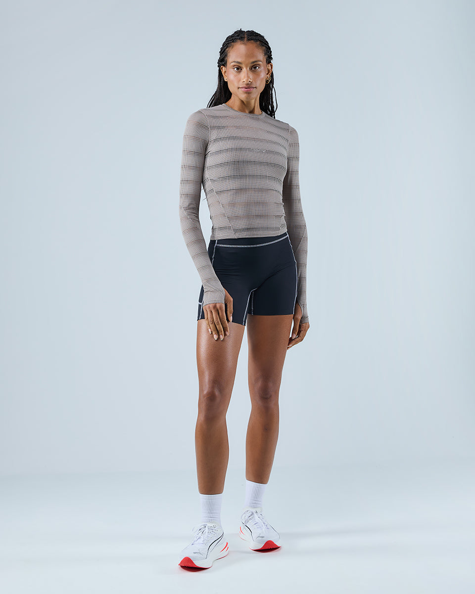 Ultra Mesh Long Sleeve Top — Driftwood