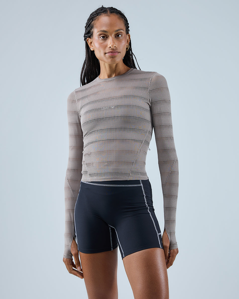 Ultra Mesh Long Sleeve Top — Driftwood