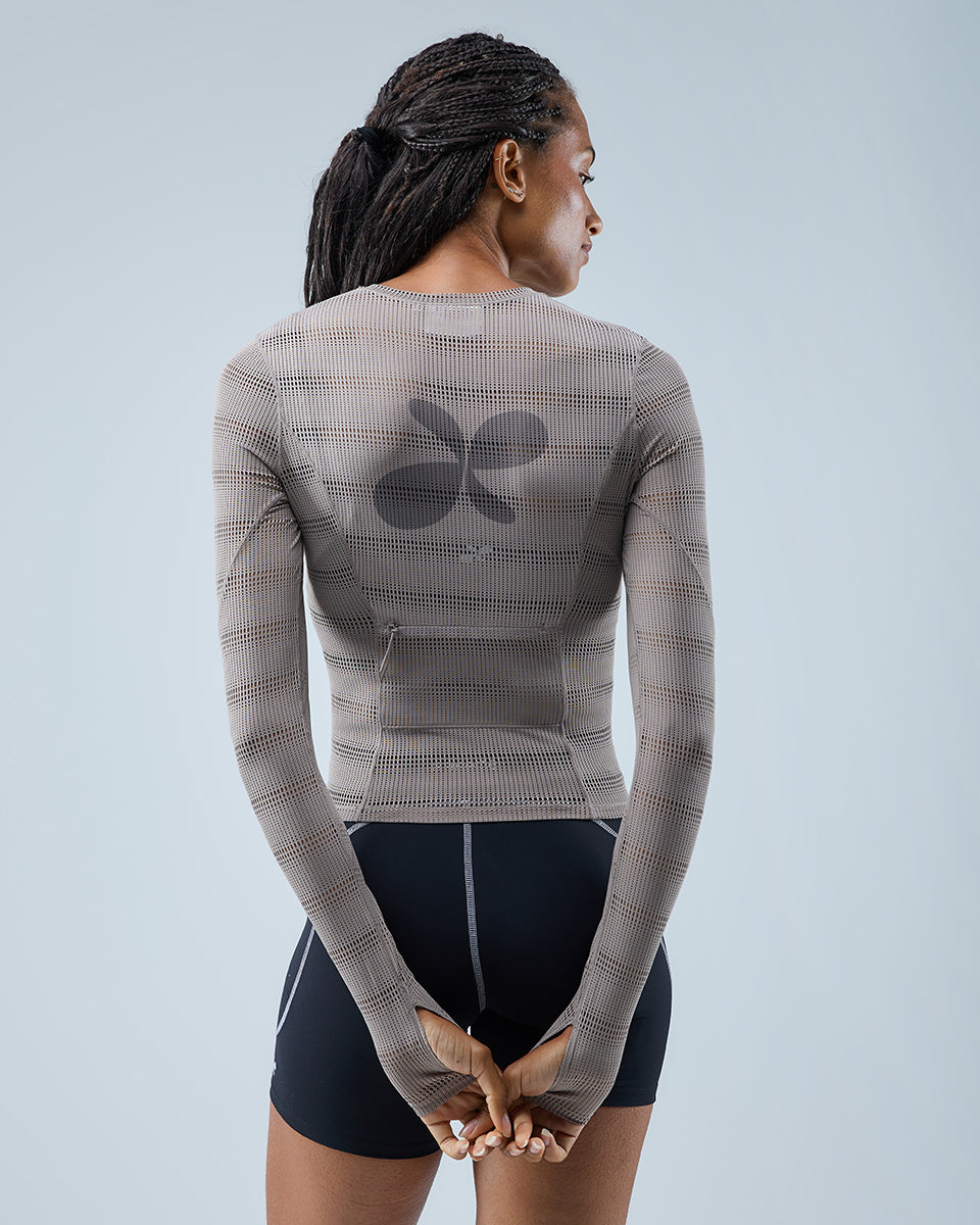 Ultra Mesh Long Sleeve Top — Driftwood