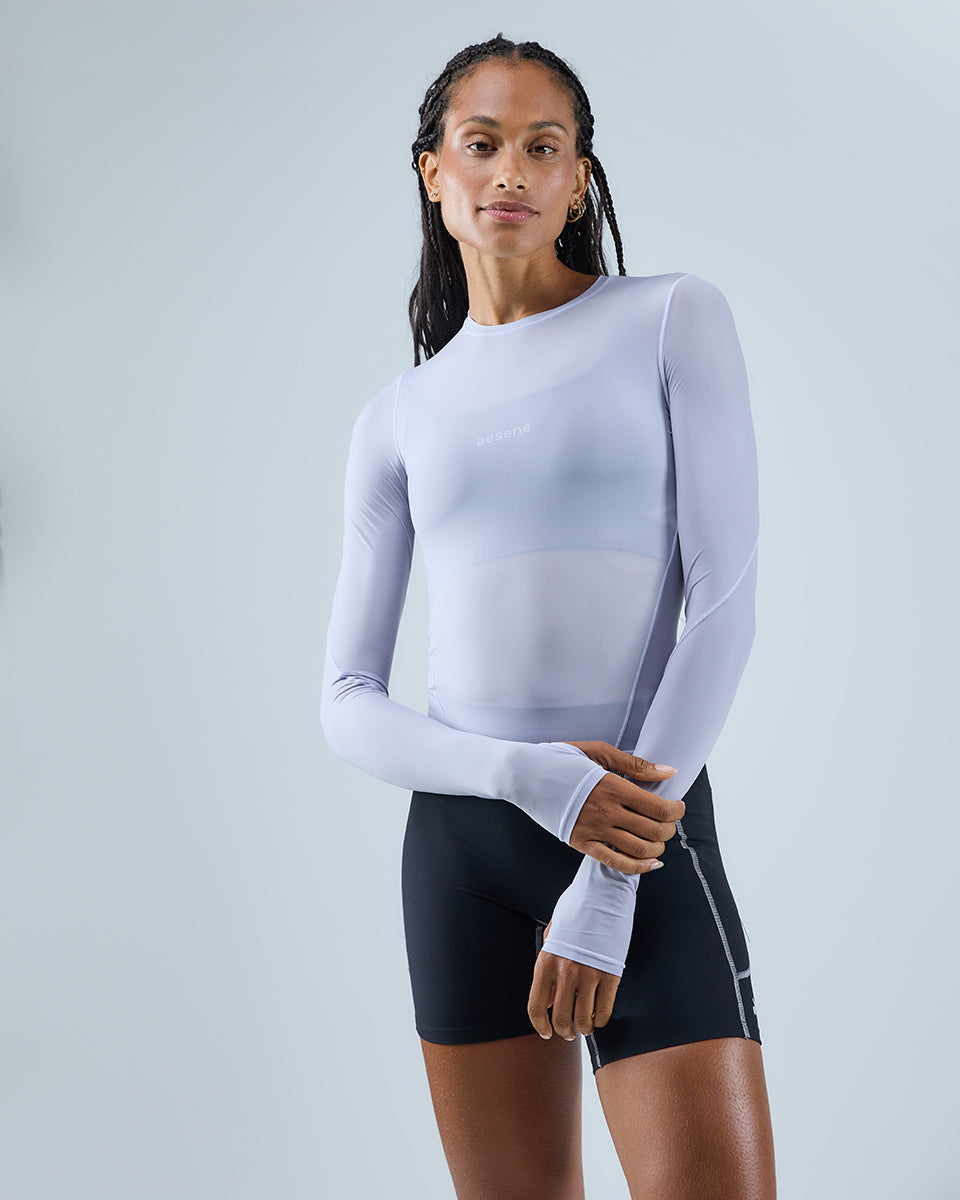 AirTouch Mesh Long Sleeve Top — Lilac