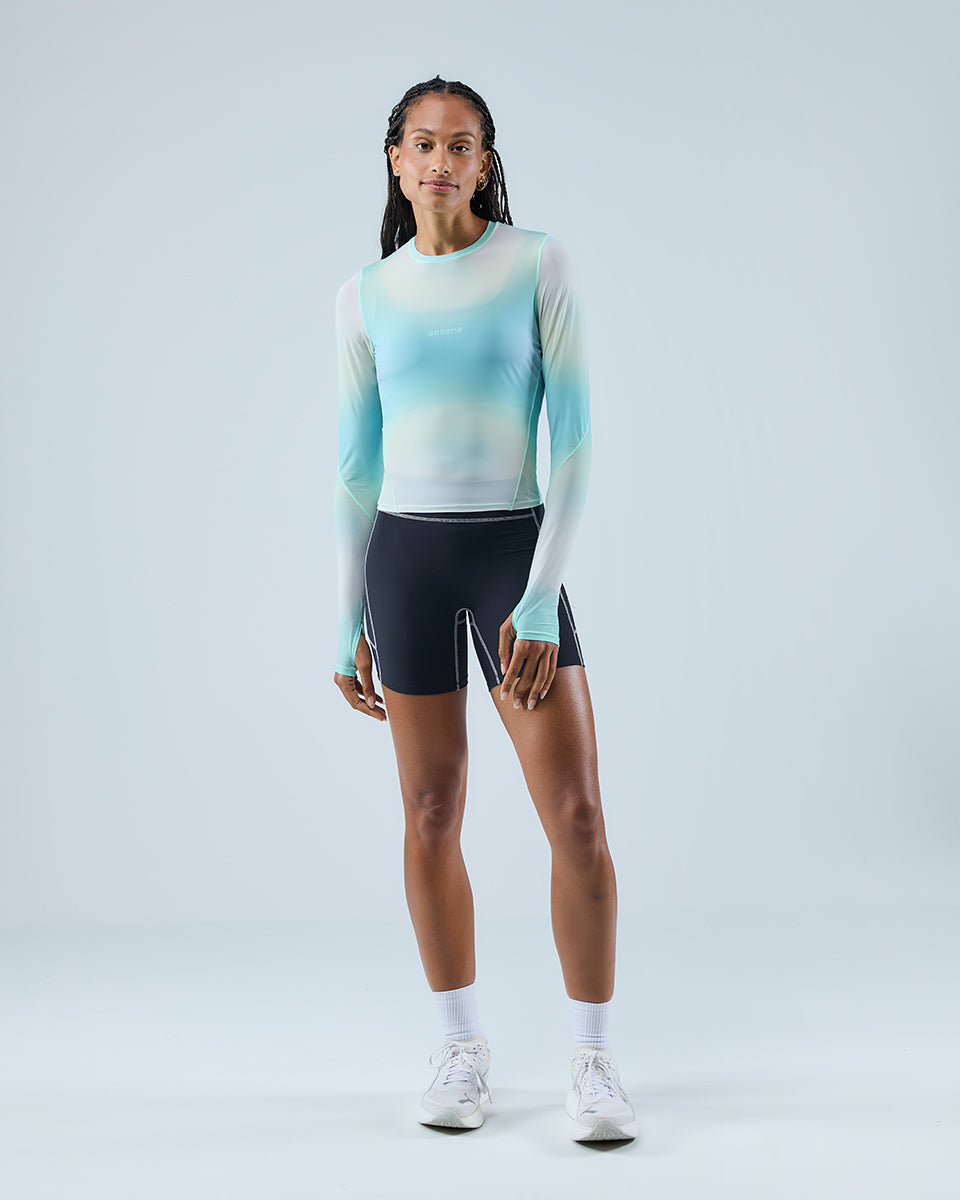 AirTouch Mesh Long Sleeve Top — Blur Print