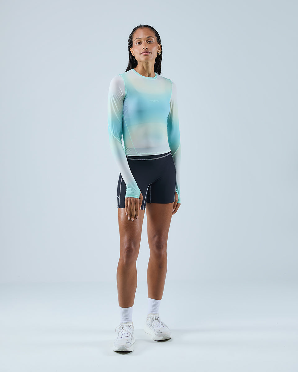 AirTouch Mesh Long Sleeve Top — Blur Print