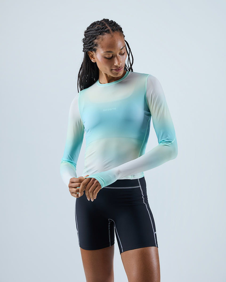 AirTouch Mesh Long Sleeve Top — Blur Print