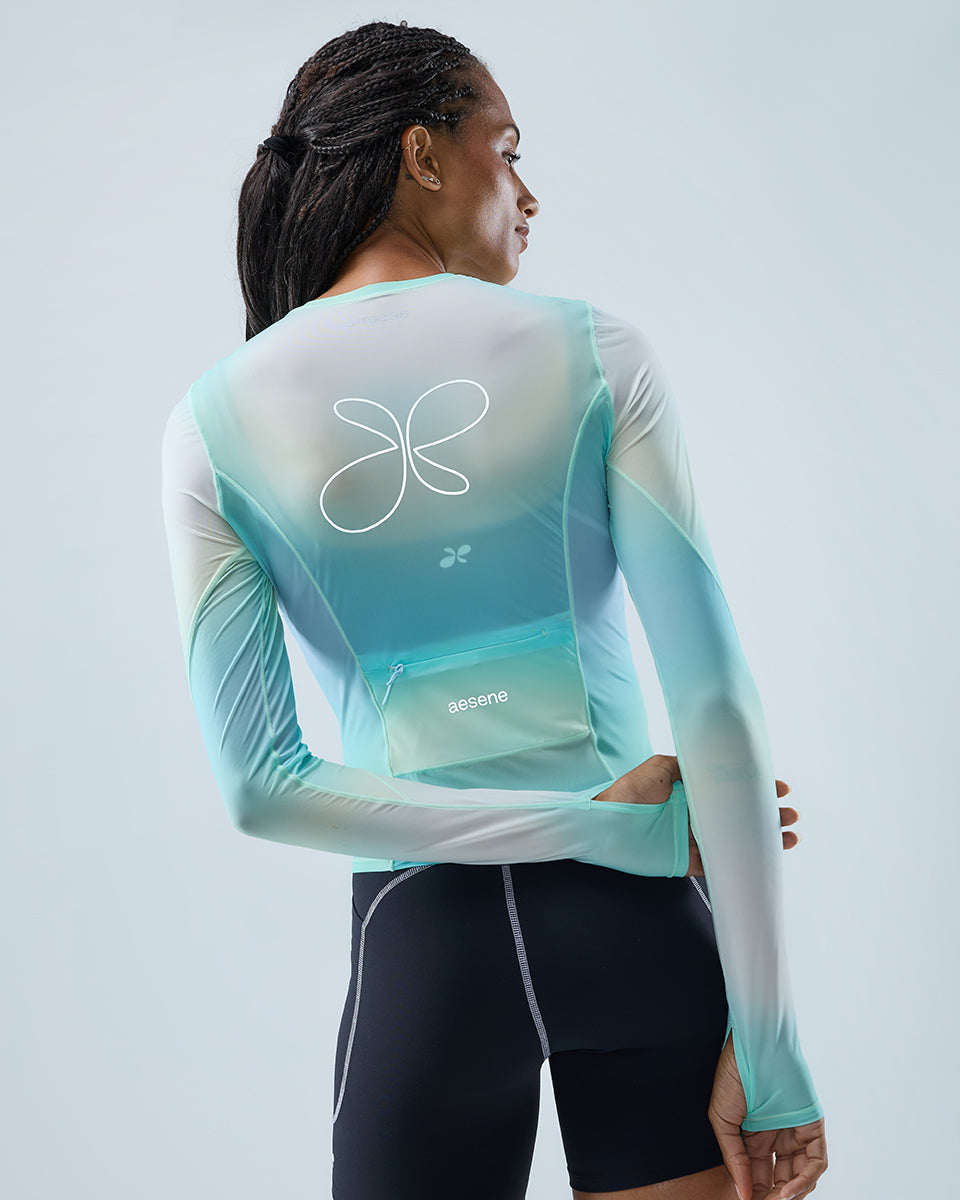 AirTouch Mesh Long Sleeve Top — Blur Print