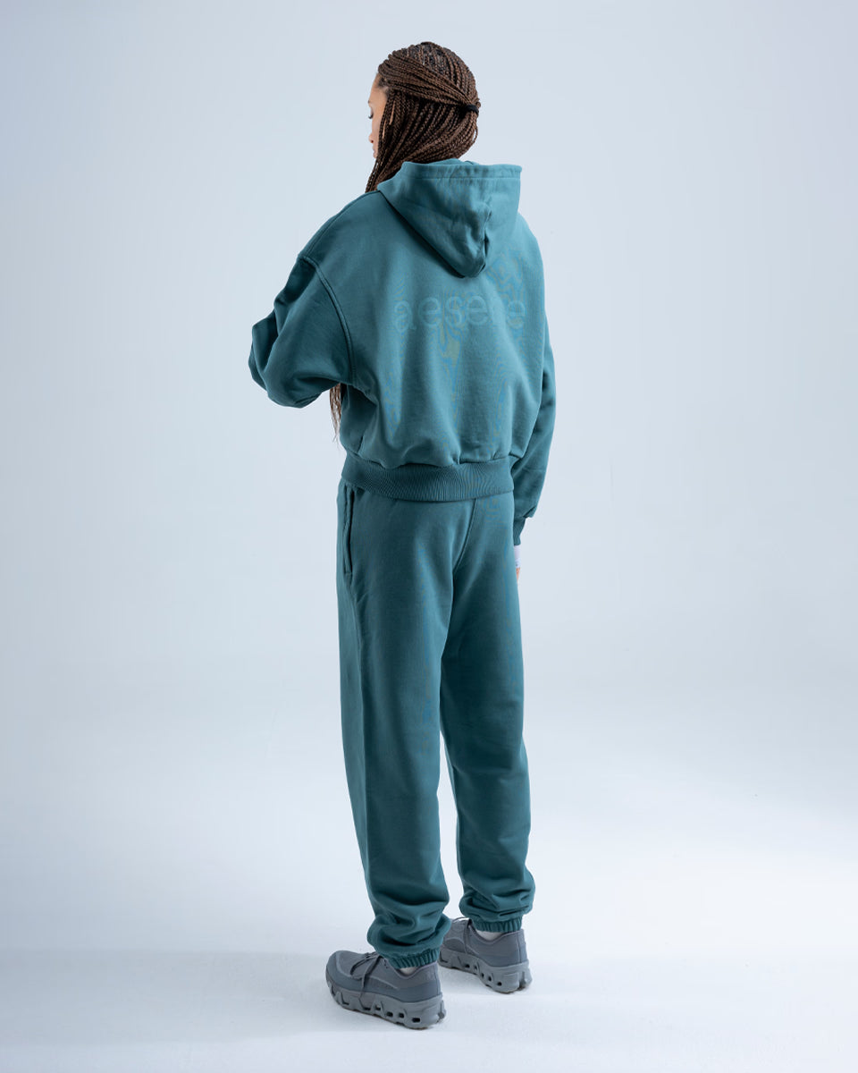 Zip Through Hoodie — Teal