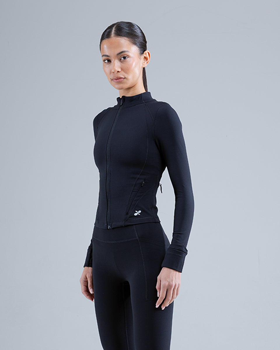 6-Pocket Zip Through Jacket  — Black